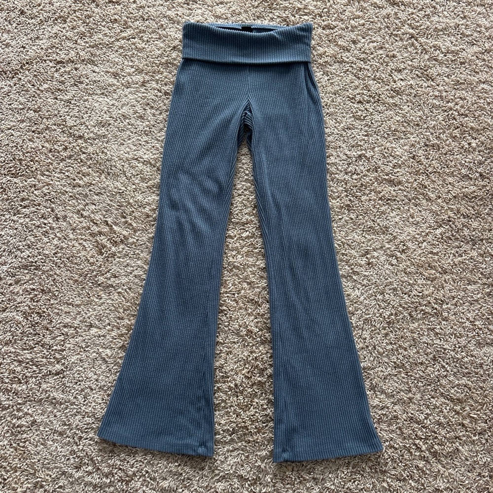 Wild Fable Blue Fold-over Ribbed Pants